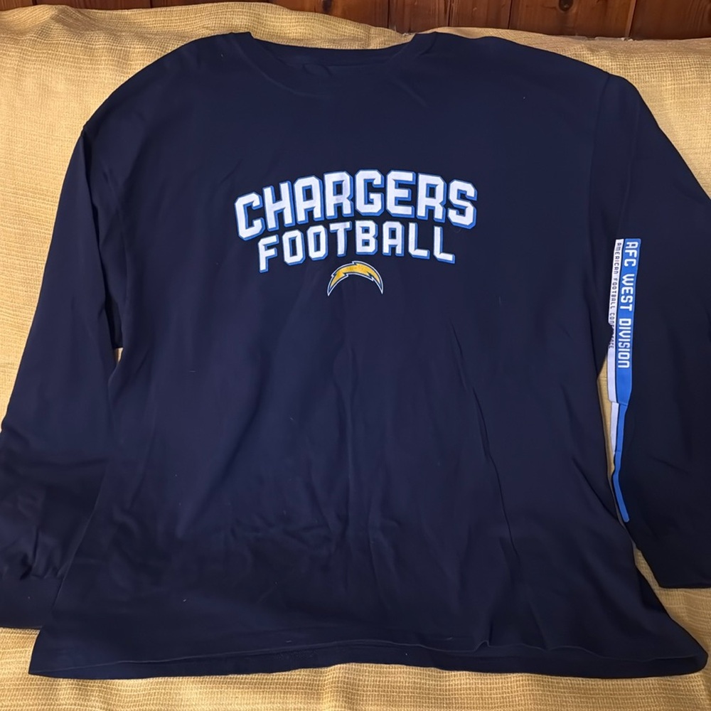 Reebok Navy Chargers Football Long Sleeve Tee size XXL